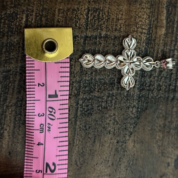 14k white gold cross